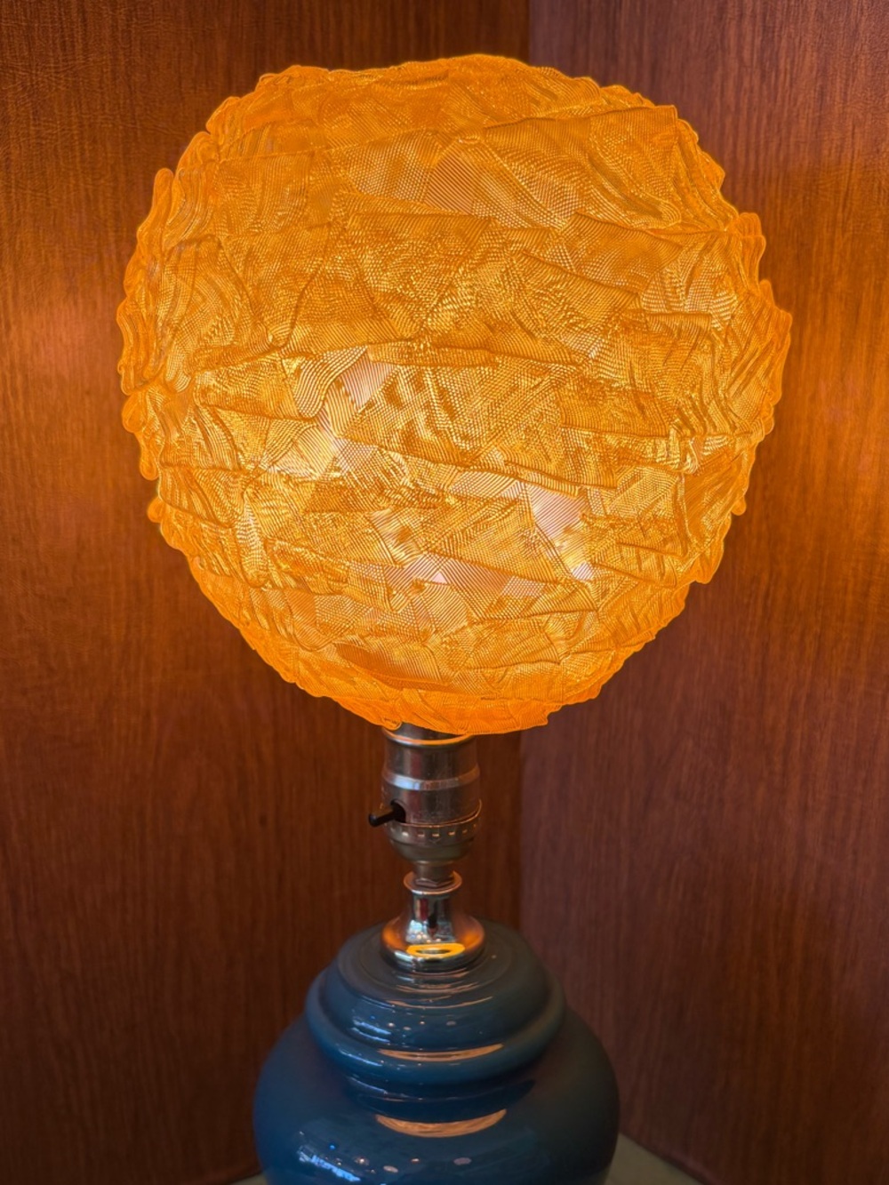 Vintage light fixture socket spaghetti shade yellow lucite mcm